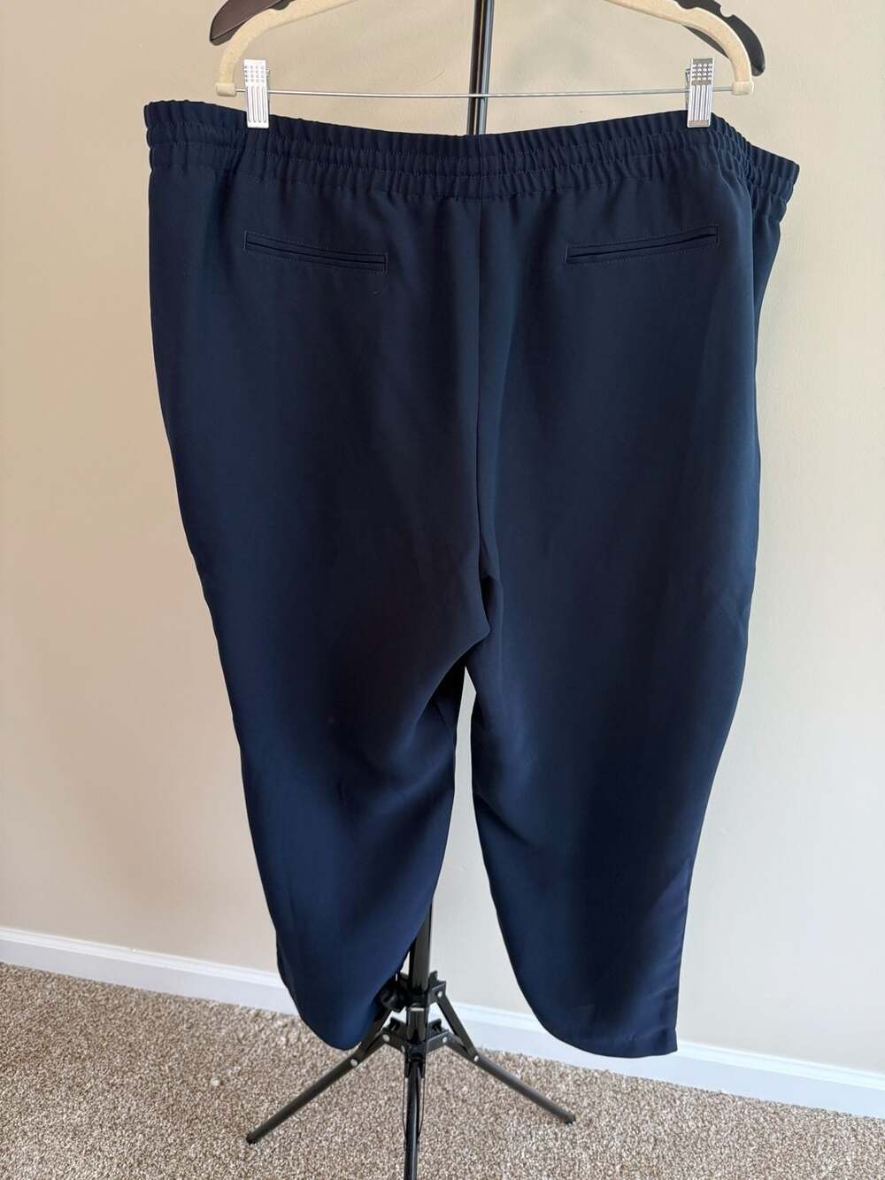 Talbots Woman Petites Navy Blue Pull On Casual Pants Drawstring Size 3XP - Picture 3 of 8